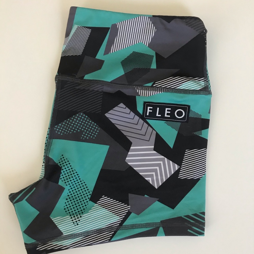 Steel Teal Power High Rise Fleo Shorts
